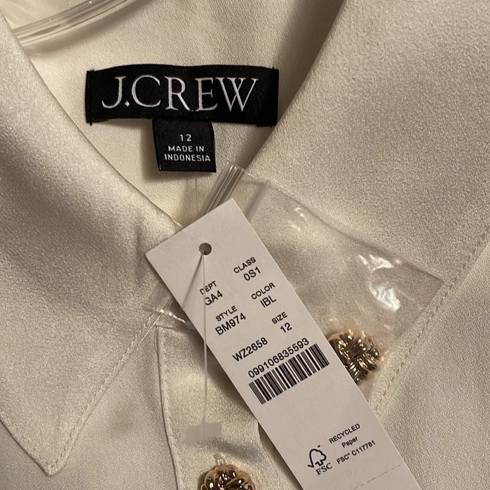 J.Crew Button-front crepe shirtdress dress BM974